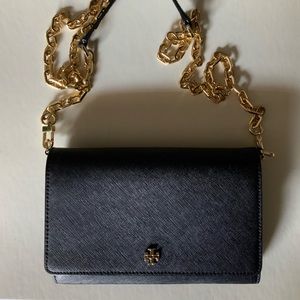 Tory Burch Black Emerson Chain Wallet